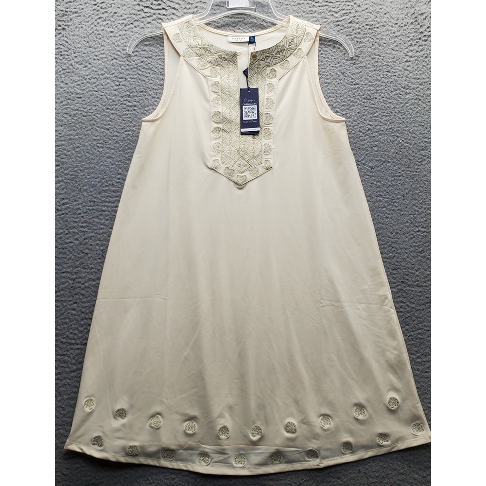 Cabana Life Swim Cover Up Womens S Multi Embroidered Sleeveless Sun Protective